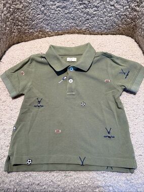 Blue Rooster Collection Olive Green Polo with Sports Embroidery